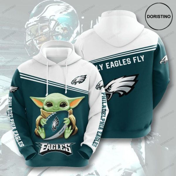 Baby Yoda Philadelphia Eagles All Over Print Hoodie