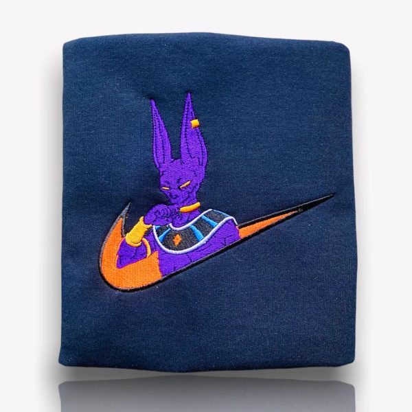 Beerus Dragon Ball Nike Embroidered Sweatshirt - TerraBell Designs