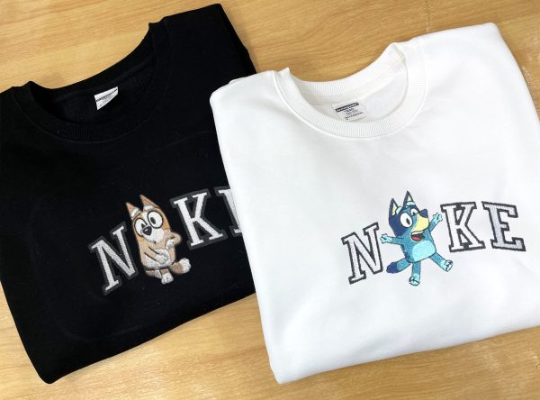 Bluey X Bingo Nike Couple Embroidered Sweatshirt - TerraBell Designs
