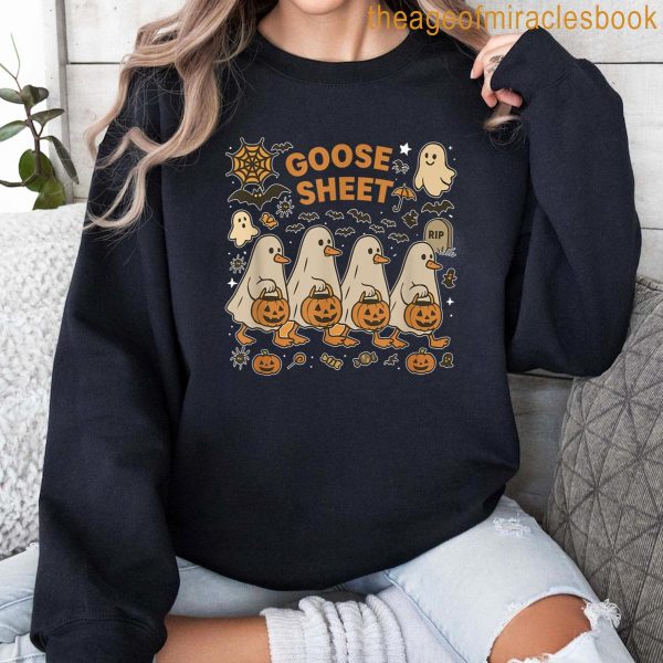 Boo Goose Sheet Goose Costume Ghost Goose Halloween Outfits T-shirt - Image 2