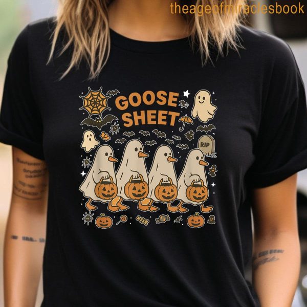 Boo Goose Sheet Goose Costume Ghost Goose Halloween Outfits T-shirt - Image 3