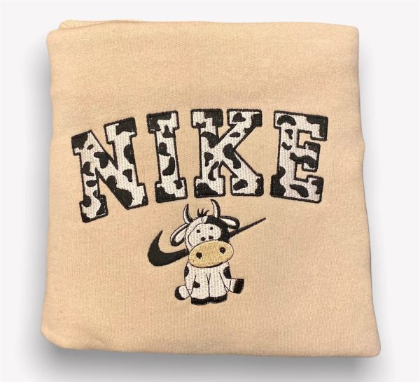 Boy Cow Nike Embroidered Sweatshirt_ - TerraBell Designs