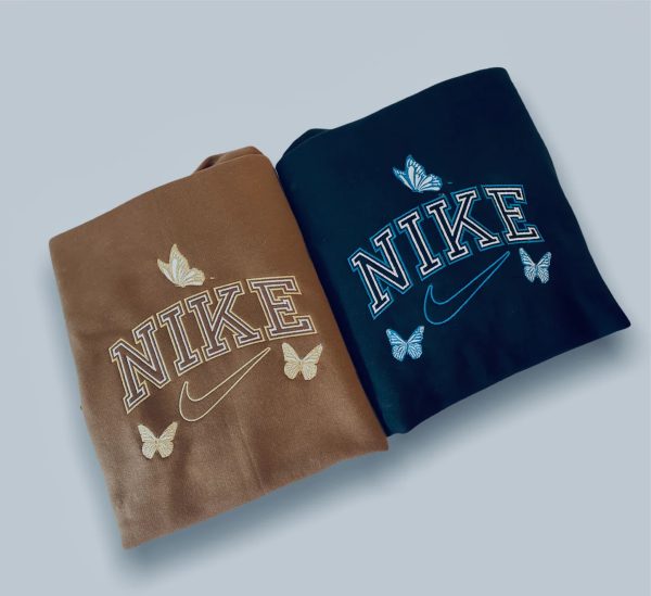 Butterfly Nike Embroidered Sweatshirt - TerraBell Designs