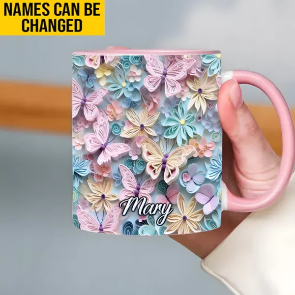 Butterfly Accent Mug - Personalized Accent Mug - Image 5