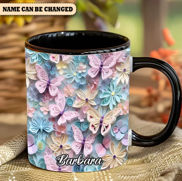 Butterfly Accent Mug - Personalized Accent Mug - Image 3