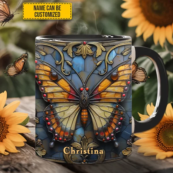 Butterfly Accent Mug - Personalized Accent Mug - Image 4