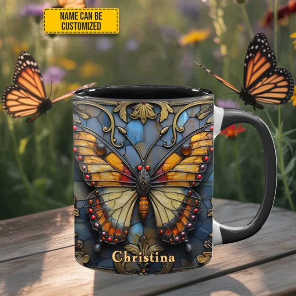 Butterfly Accent Mug - Personalized Accent Mug - Image 2