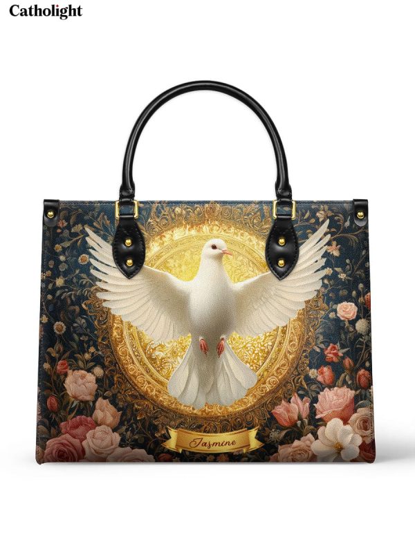 Dove of Eternal Light Personalized Leather Bag