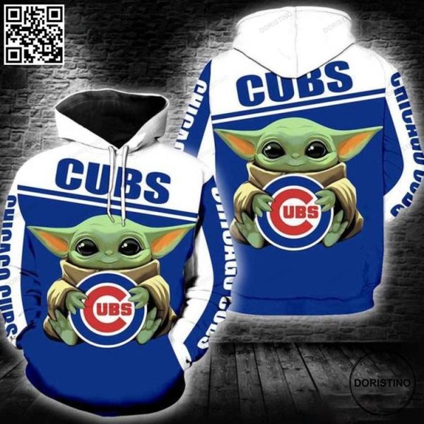 Chicago Cubs Baby Yoda New All Over Print Hoodie