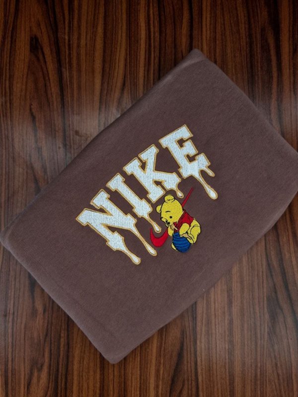Nike Christmas Winnie The Pooh Embroidered Crewneck Sweatshirt - TerraBell Designs