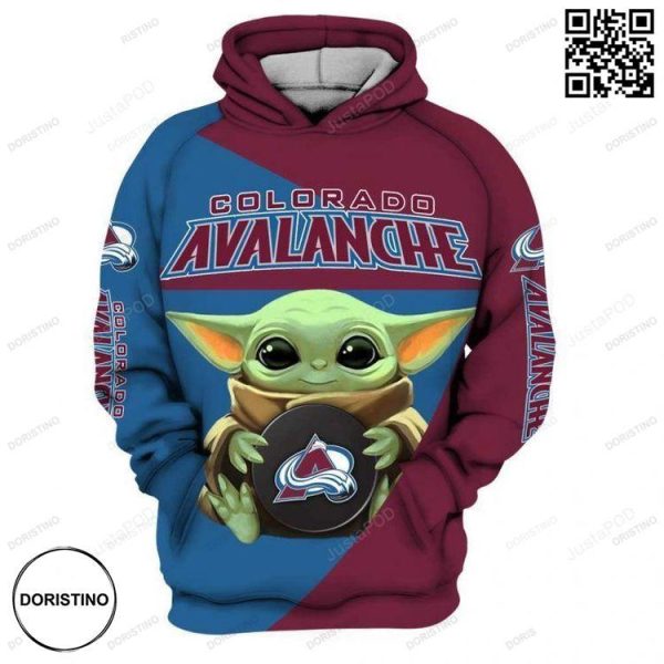 Colorado Avalanche Baby Yoda Limited Edition 3D Hoodie