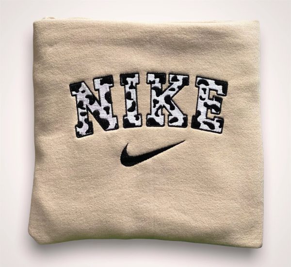 Cow Nike Embroidered Sweatshirt - TerraBell Designs