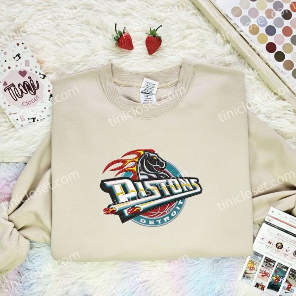 Detroit Pistons NBA Sports Embroidered Shirt - Small Gifts Great Love