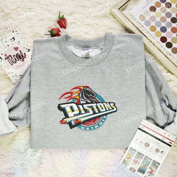 Detroit Pistons NBA Sports Embroidered Shirt - Small Gifts Great Love - Image 2