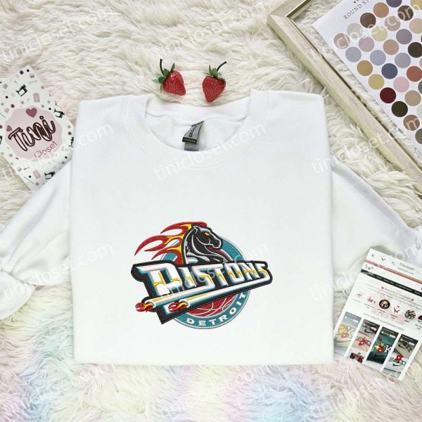 Detroit Pistons NBA Sports Embroidered Shirt - Small Gifts Great Love - Image 3