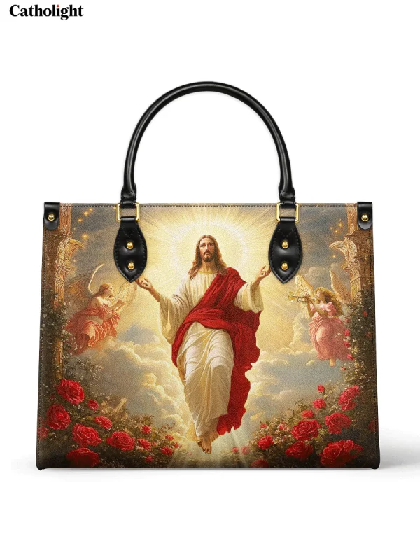 Glorious Ascension Christ Rising in Majesty Leather Bag