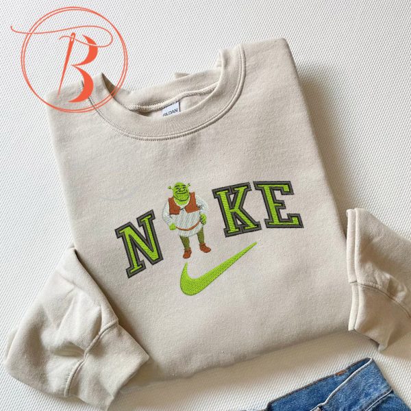 Embroidered Nike Shrek Cartoon Sweatshirt - TerraBell Designs