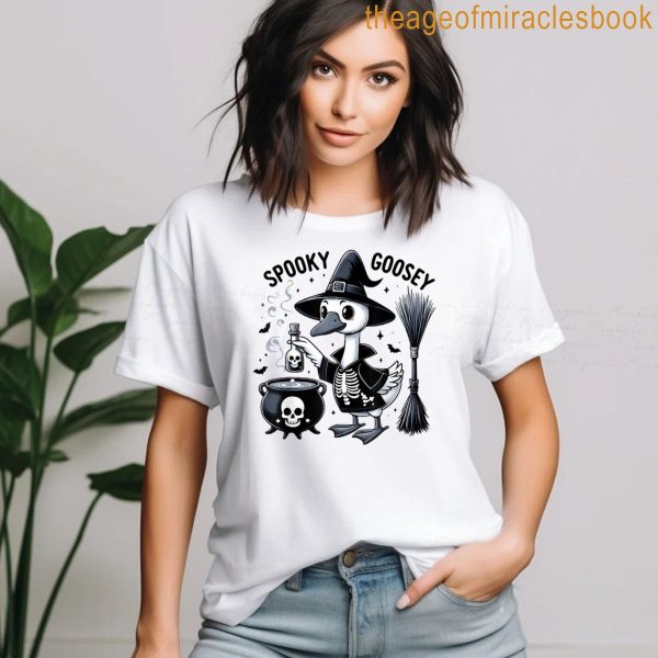 Funny Retro Fall Halloween Spooky Goosey Clothing T-shirt - Image 3