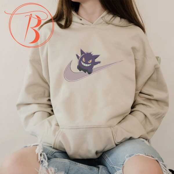 Gengar Pokemon X Nike Embroidered Hoodie - TerraBell Designs