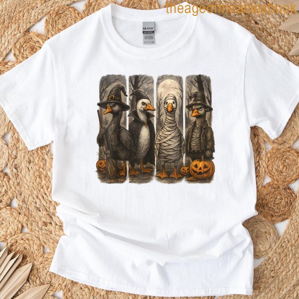Goose Trick Or Treat Halloween Witch Ghost Pumpkin Men Kid T-shirt