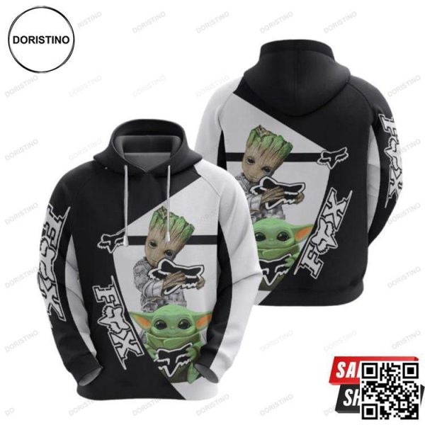 Groot Fox Baby Yoda Limited Edition 3D Hoodie