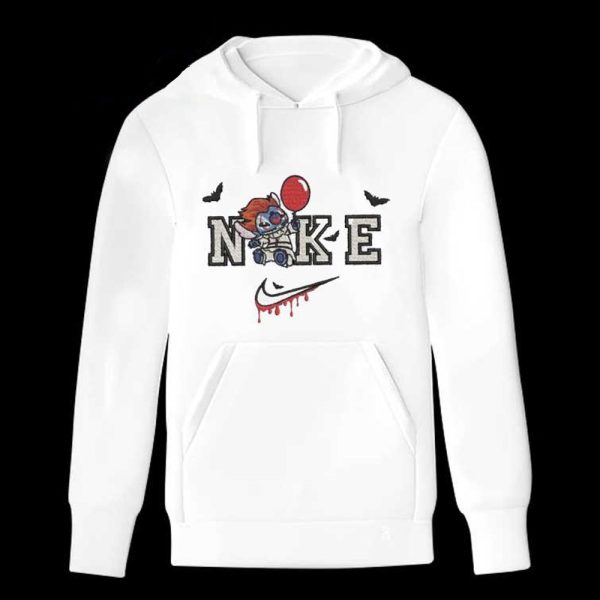 Halloween Character Disney Stitch Pennywise Nike Embroidered Sweatshirt - TerraBell Designs - Image 2