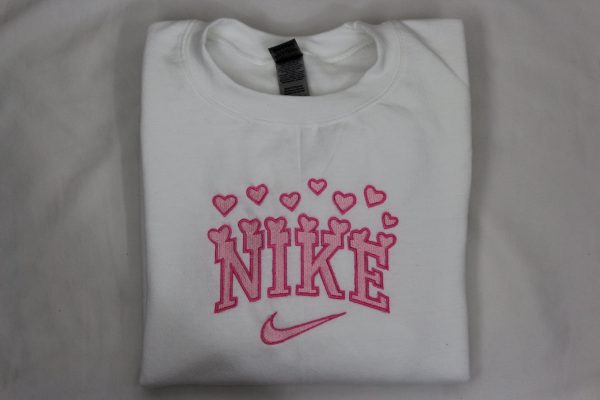 Heart Nike Embroidered Shirt For Valentine's Day Anniversary Gift - TerraBell Designs