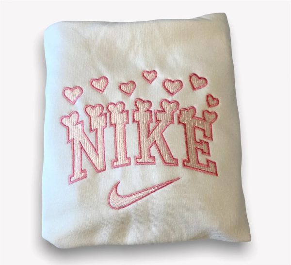 Hearts Nike Embroidered Sweatshirt - TerraBell Designs