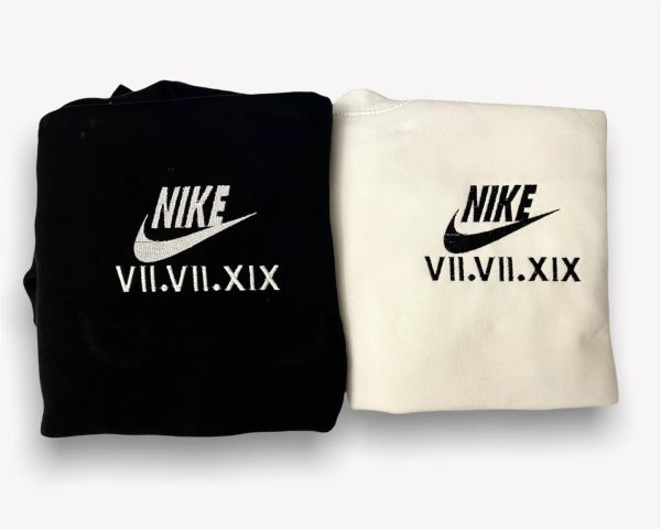 His And Hers Nike Embroidered Sweatshirt - TerraBell Designs