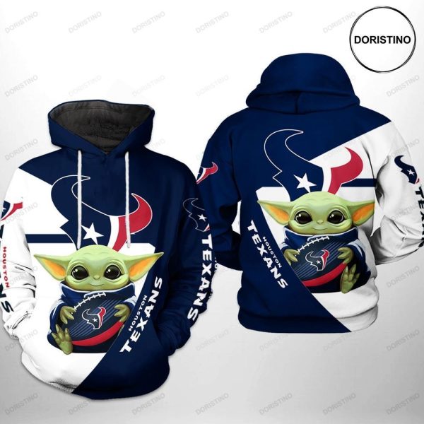 Houston Texans Nfl Baby Yoda Team All Over Print Hoodie