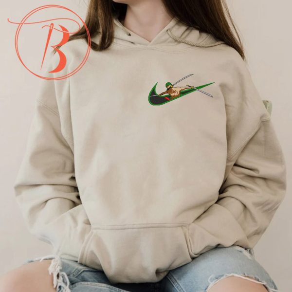 Zoro Swoosh Nike Embroidered Hoodie - TerraBell Designs