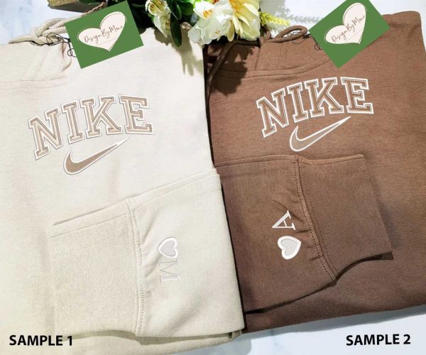 Custom Nike Couple Embroidered Sweatshirt - TerraBell Designs