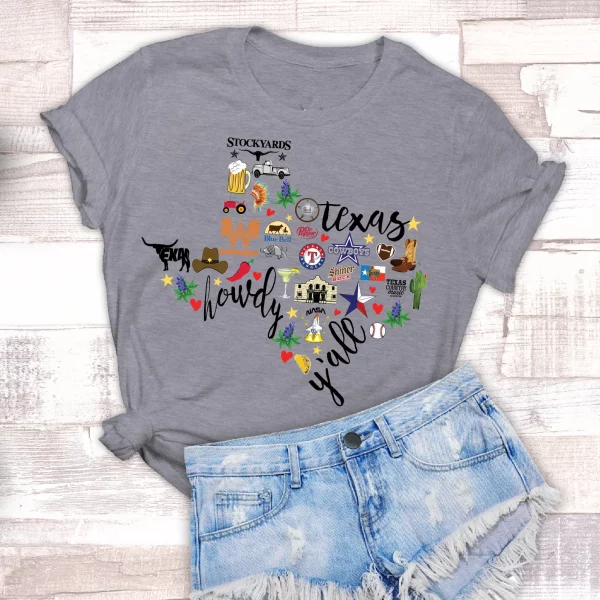 Texas Things T-Shirt - Dallas, Cowboys, Rangers, Stockyards, Longhorn, Yall - Image 4
