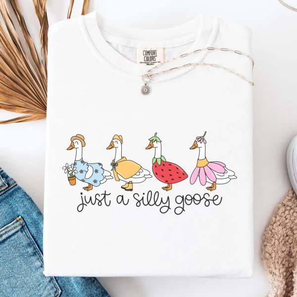 Silly Goose On The Loose Shirt, Goose T-Shirt, Silly Goose Shirts, Funny Graphic Shirt, Cute Goose Shirt, Easter Shirt - Image 2