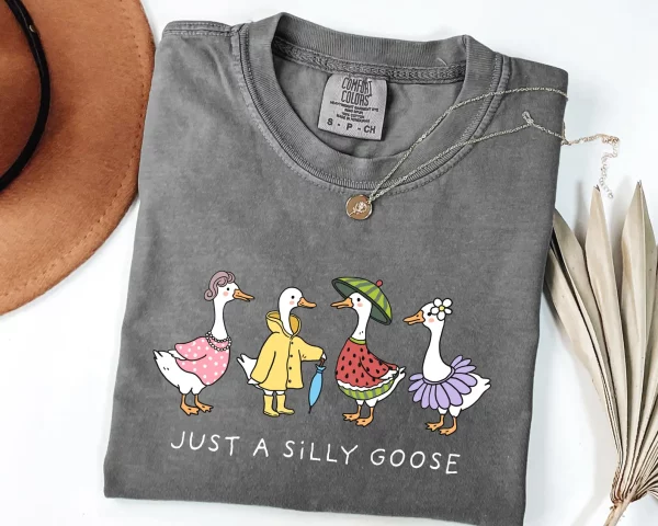 Just a Silly Goose On The Loose Shirt, Goose T-Shirt, Silly Goose Shirts, Funny Graphic Shirt, Cute Goose Shirt,Easter Shirt - Image 3
