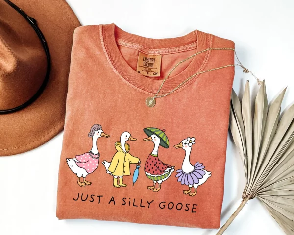 Just a Silly Goose On The Loose Shirt, Goose T-Shirt, Silly Goose Shirts, Funny Graphic Shirt, Cute Goose Shirt,Easter Shirt - Image 4