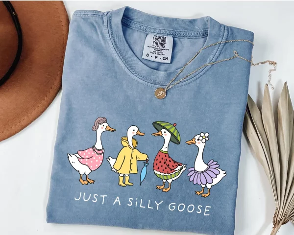Just a Silly Goose On The Loose Shirt, Goose T-Shirt, Silly Goose Shirts, Funny Graphic Shirt, Cute Goose Shirt,Easter Shirt - Image 5