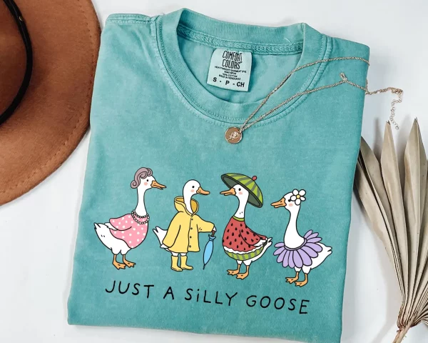 Just a Silly Goose On The Loose Shirt, Goose T-Shirt, Silly Goose Shirts, Funny Graphic Shirt, Cute Goose Shirt,Easter Shirt - Image 2