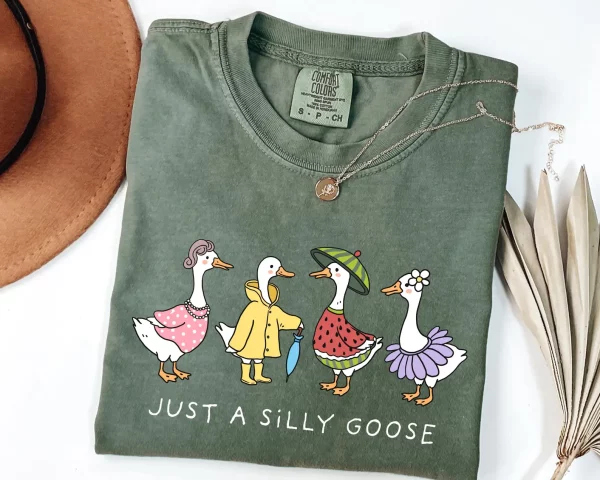 Just a Silly Goose On The Loose Shirt, Goose T-Shirt, Silly Goose Shirts, Funny Graphic Shirt, Cute Goose Shirt,Easter Shirt