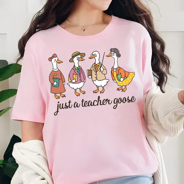 Just A Teacher Goose Shirt, Funny Silly Goose Teacher Shirt, Teacher Appreciation Tee, Graduation Sweatshirt, Teacher Hoodie, Gift For Her - Image 4