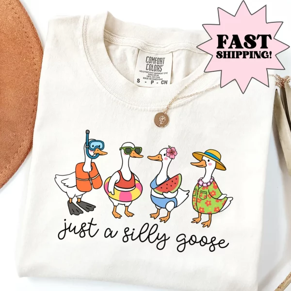 Silly Goose Shirt, Goose T-Shirt, Summer Shirt, Silly Goose Shirts, Funny Graphic Shirt, Cute Goose Shirt, Beach Shirt (Copy)