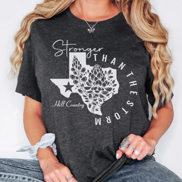 Texas Stronger Than The Storm 3 Black Tshirt, Pray for Texas, Texas Hill Country Strong, Flood 2025 Tshirt