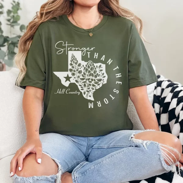 Texas Stronger Than The Storm 3 Black Tshirt, Pray for Texas, Texas Hill Country Strong, Flood 2025 Tshirt - Image 4