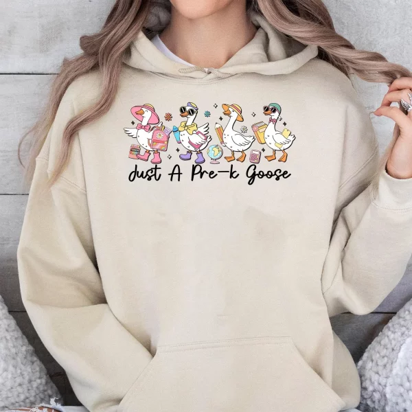 Just A Pre K Goose Shirt, Teacher Appreciation Sweatshirt, Graduation Tee, Teacher Shirt, Back To School Shirt, First Day OF School Tee - Image 3