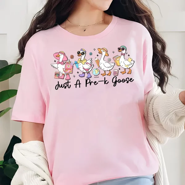 Just A Pre K Goose Shirt, Teacher Appreciation Sweatshirt, Graduation Tee, Teacher Shirt, Back To School Shirt, First Day OF School Tee - Image 4