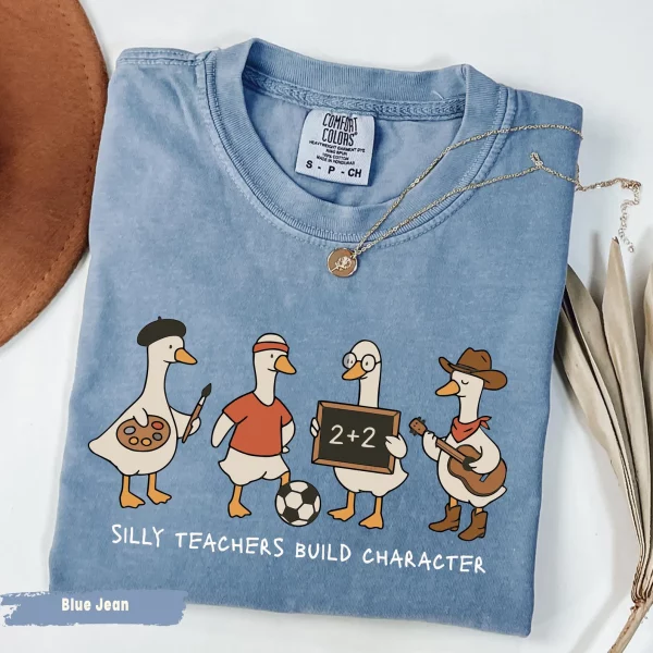 Silly Teacher Goose Shirt Comfort Colors, Back to School shirt, Western Teacher shirt, Funny Gift For Teacher, Teacher Appreciation Gift