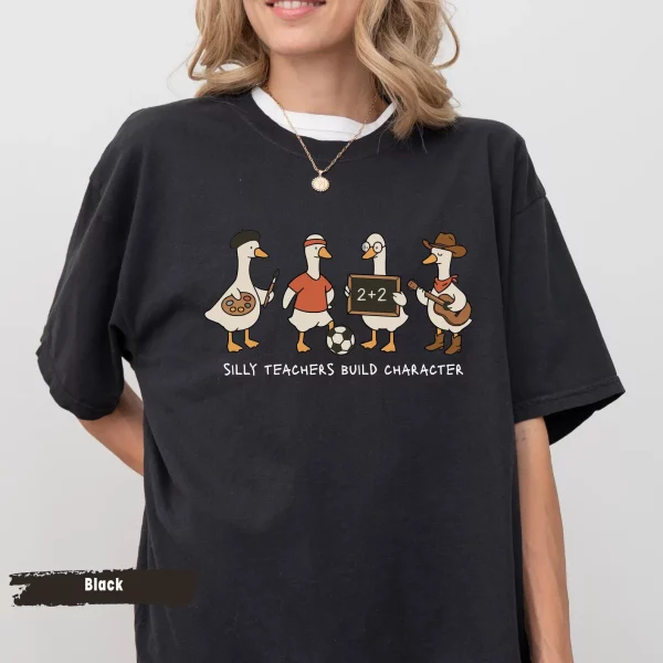 Silly Teacher Goose Shirt Comfort Colors, Back to School shirt, Western Teacher shirt, Funny Gift For Teacher, Teacher Appreciation Gift - Image 4