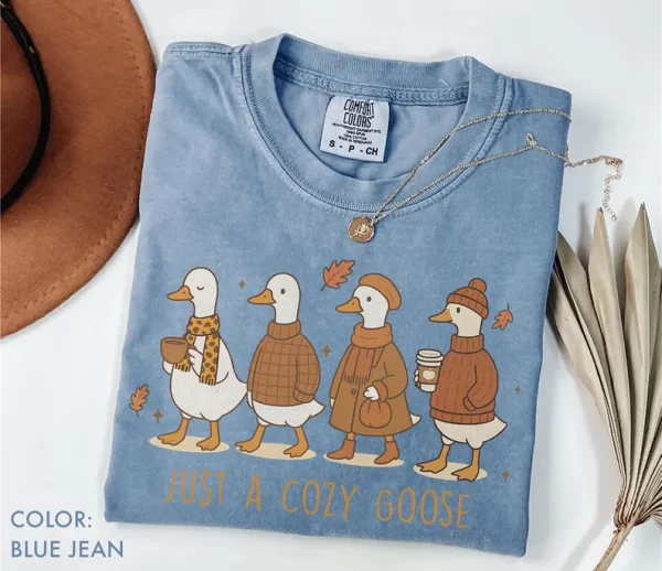 Silly Goose Shirt Comfort Colors® | Just a Cozy Goose Fall Shirt | Funny Autumn Goose Tee | Halloween Silly Goose Shirt, Trendy Gift for Her - Image 3