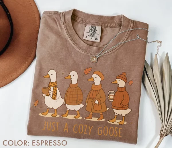 Silly Goose Shirt Comfort Colors® | Just a Cozy Goose Fall Shirt | Funny Autumn Goose Tee | Halloween Silly Goose Shirt, Trendy Gift for Her
