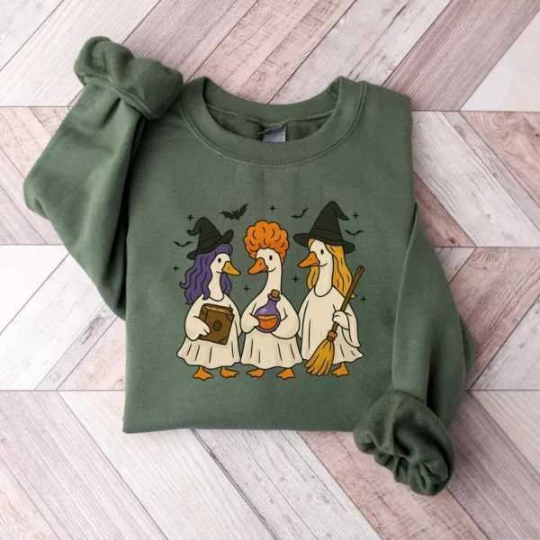 Halloween Goose Witch T-shirt, Scary Cute Silly Tee, Horror Costume Shirt, Spooky Season, Funny Animal Meme Shirt Gift - Image 3